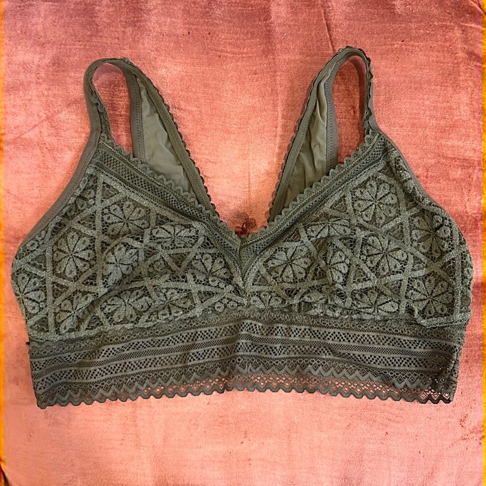 Aerie Sage Green Lace Bralette - Size XL | FREE with any bundle